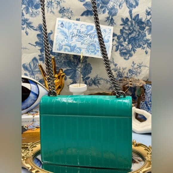 🆕 KURT GEIGER LONDON 🧿 NWOT Shoreditch Small Leather Crossbody Bag, Aqua Green - Picture 5 of 16